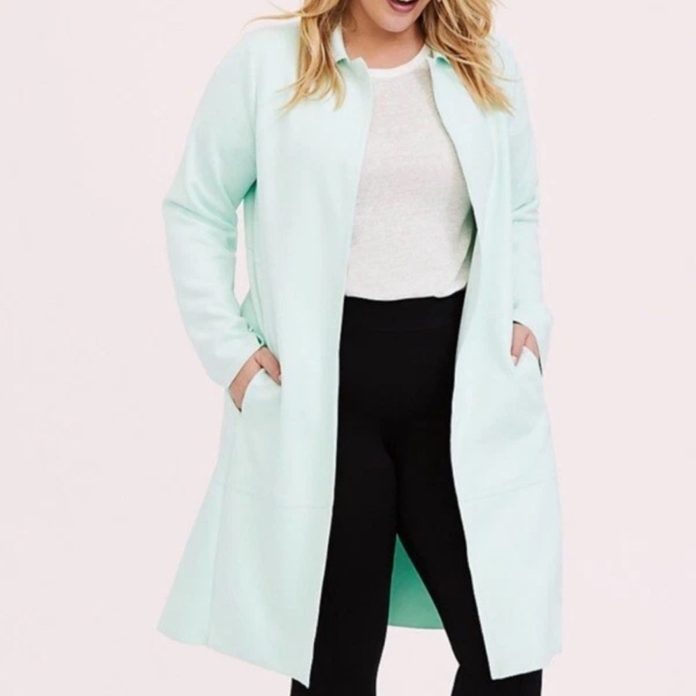 Torrid Light Green Trench Coat